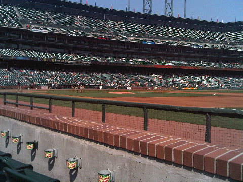 Cubs-Giants game. Seats aren't bad!