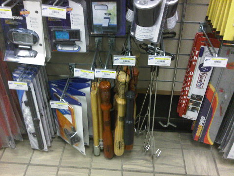 Feeling like Kurt Douglas movie, seeing clubs at truck stop. (didn't buy)