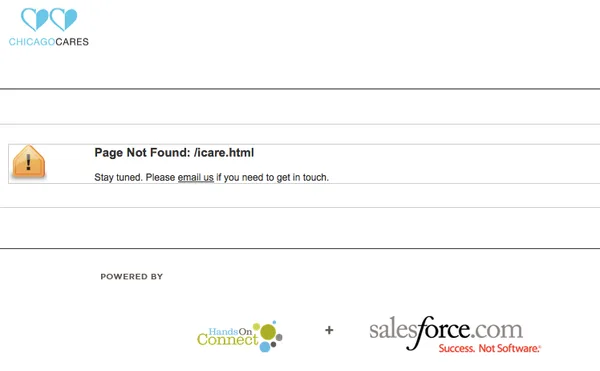 Page Not Found - Who cares! They use Salesforce, so I'll support them