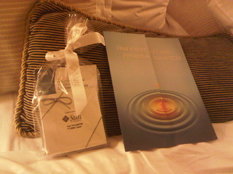 Something's weird when SUN Microsystems provides the mint on your pillow.