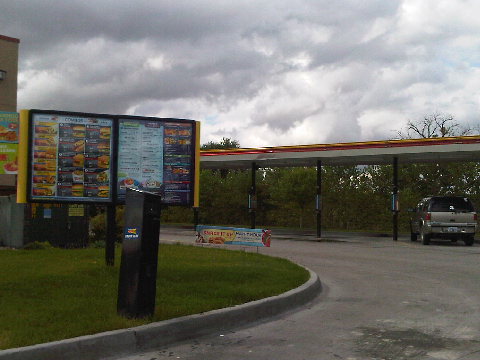 Sonic has drive-ups AND a drive-thru Wow