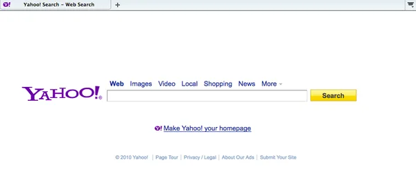 Yahoo Search Homepage looks a lot like Google